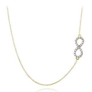 Goldtone/Sterling Diamond Accent Infinity Necklace